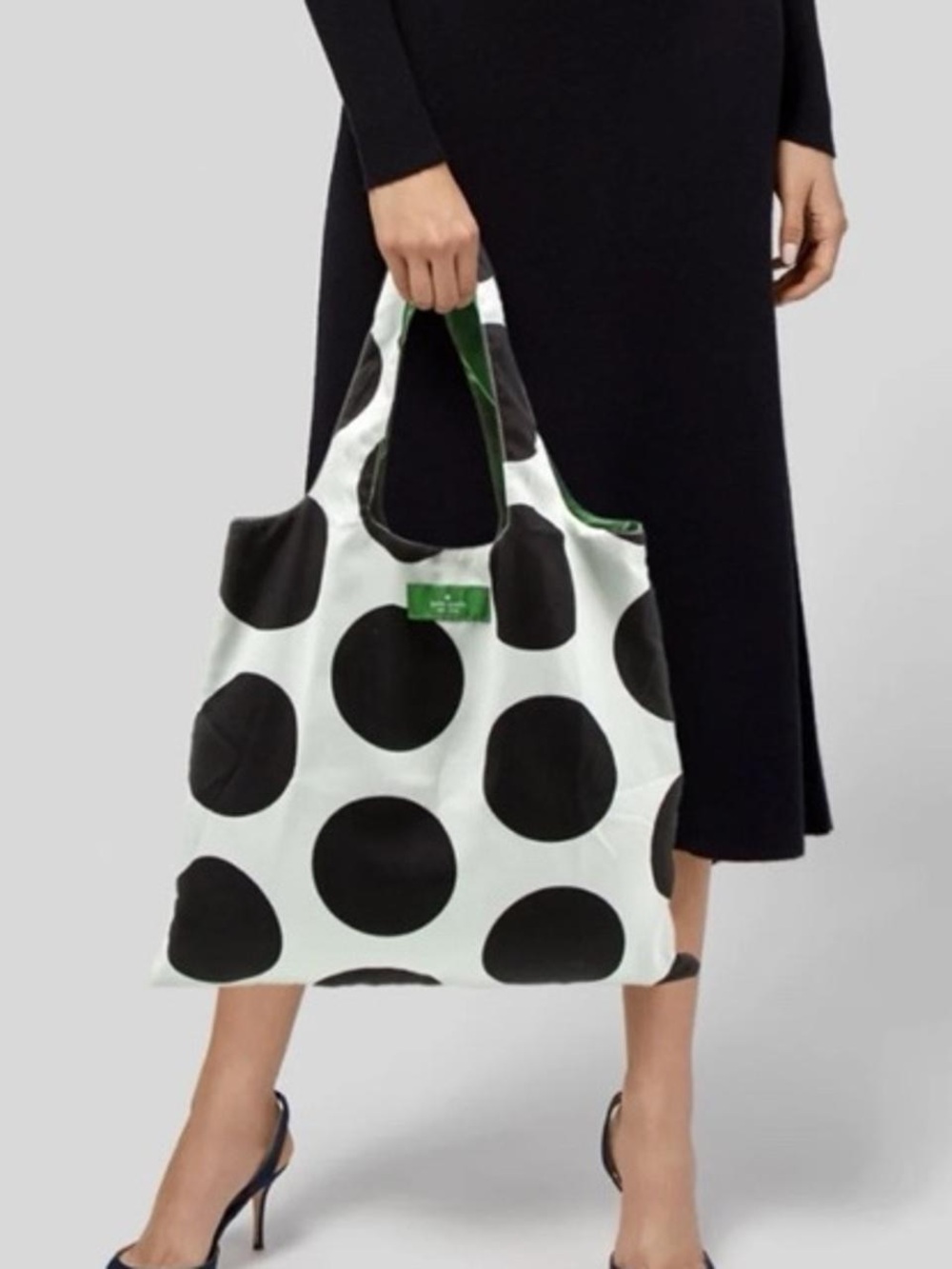Kate Spade Reversible Polkadot/Green Tote Bag